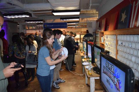Staff taking a break w/ gaming