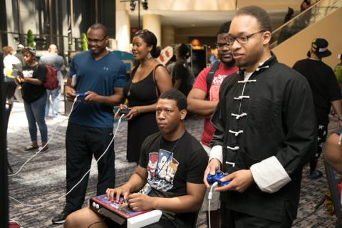 Fighting Game players competing