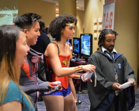 Cosplayers enjoying the Switch