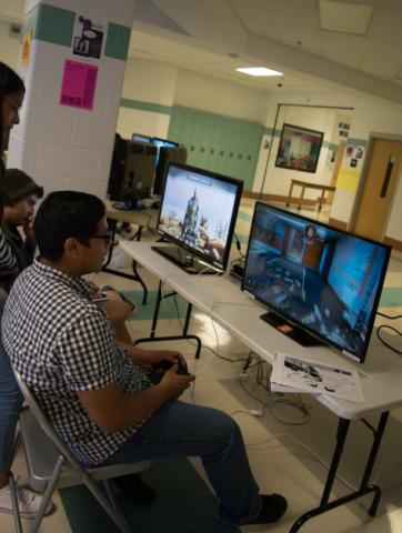 Gamers enjoying video games
