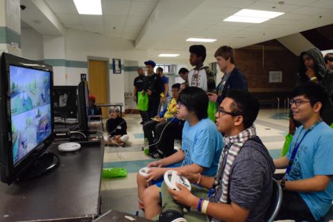 Students enjoying gaming