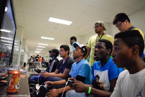 Students enjoying gaming