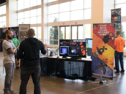 Philosoplay booth in the background