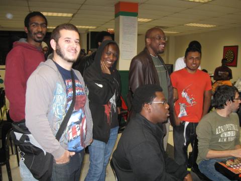 Competitors waiting their turn