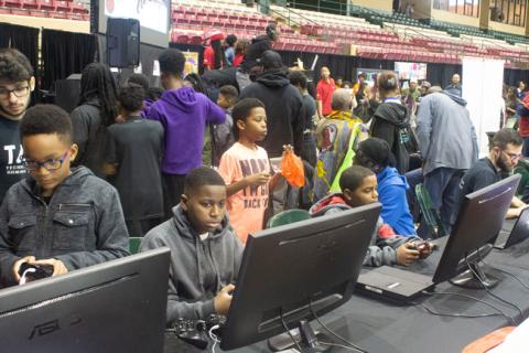 Kids playing games