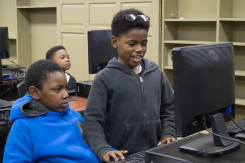 Students helping each other out