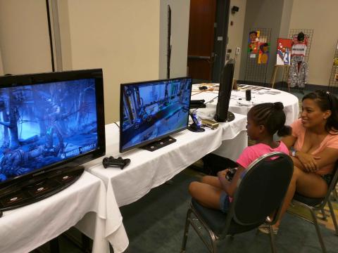Mother and Daughter playing trials
