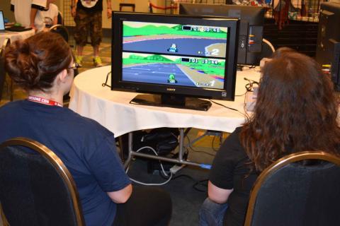 Playing Super Mario Kart