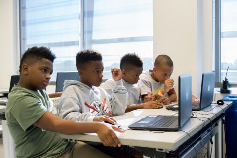 Team of students collaborating